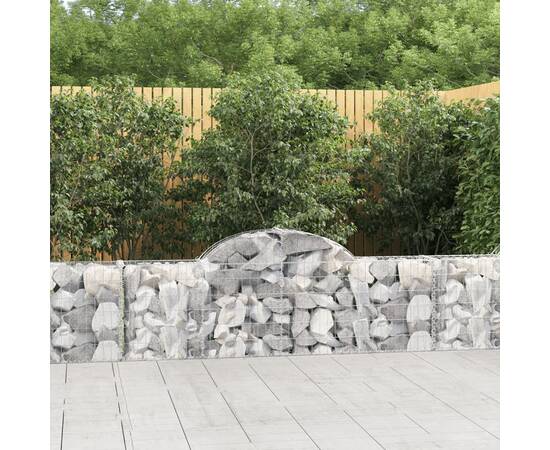 Coșuri gabion arcuite 4 buc, 200x30x60/80 cm, fier galvanizat