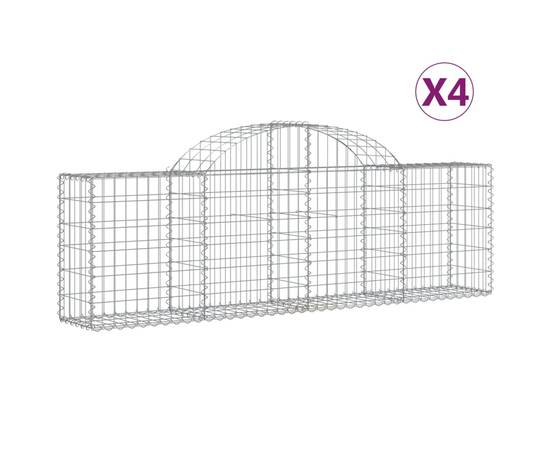 Coșuri gabion arcuite 4 buc, 200x30x60/80 cm, fier galvanizat, 2 image