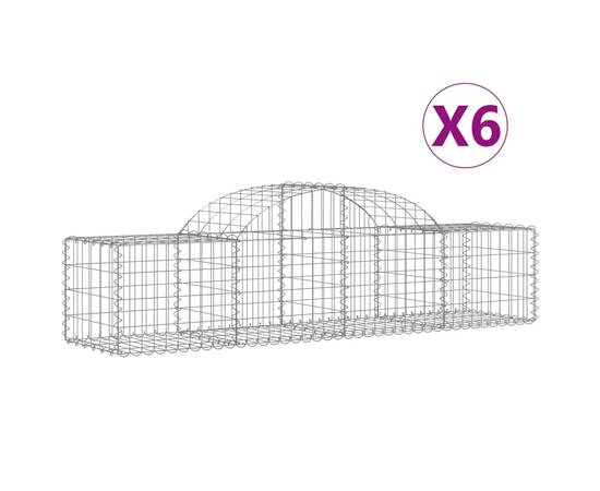 Coșuri gabion arcuite 6 buc, 200x50x40/60 cm, fier galvanizat, 2 image