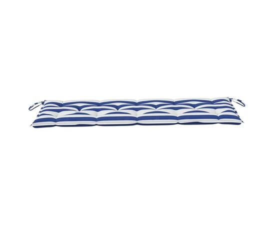 Pernă de bancă, dungi albastre și albe, 150x50x7 cm, textil, 4 image