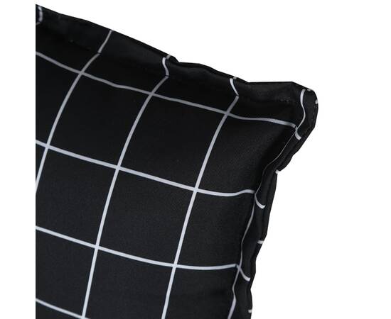 Pernă de bancă, negru, 100x50x7 cm, model carouri, textil, 7 image