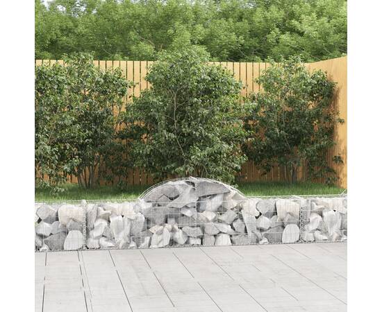 Coșuri gabion arcuite 2 buc, 200x30x40/60 cm, fier galvanizat