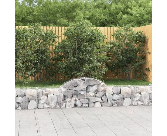 Coșuri gabion arcuite 3 buc, 200x30x40/60 cm, fier galvanizat