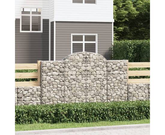 Coșuri gabion arcuite 7 buc, 200x30x120/140 cm, fier galvanizat