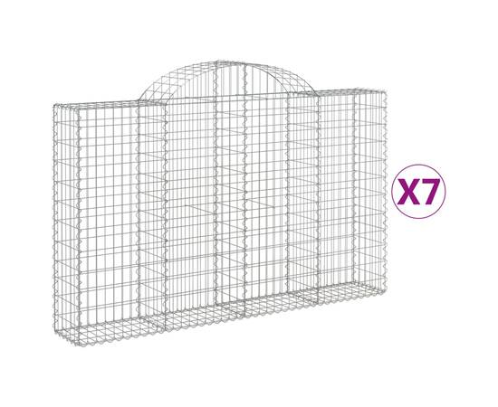 Coșuri gabion arcuite 7 buc, 200x30x120/140 cm, fier galvanizat, 2 image