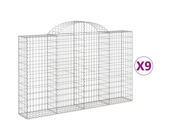 Coșuri gabion arcuite 9 buc, 200x30x120/140 cm, fier galvanizat, 2 image