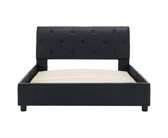 Cadru de pat, negru, 100 x 200 cm, piele ecologică, 4 image