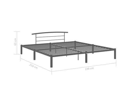 Cadru de pat, negru, 180 x 200 cm, metal, 7 image