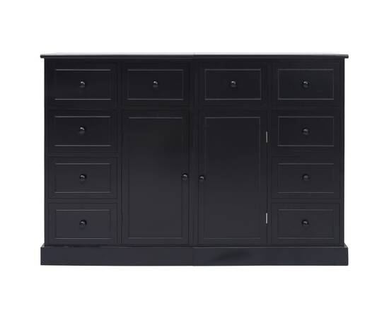 Servantă cu 10 sertare, negru, 113 x 30 x 79 cm, lemn, 3 image