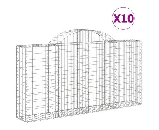 Coșuri gabion arcuite 10 buc, 200x30x100/120 cm fier galvanizat, 2 image