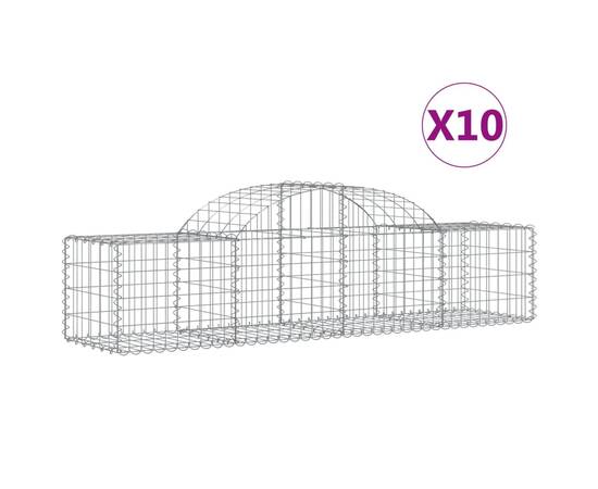 Coșuri gabion arcuite 10 buc, 200x50x40/60 cm, fier galvanizat, 2 image