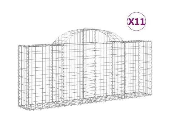 Coșuri gabion arcuite 11 buc, 200x30x80/100cm, fier galvanizat, 2 image