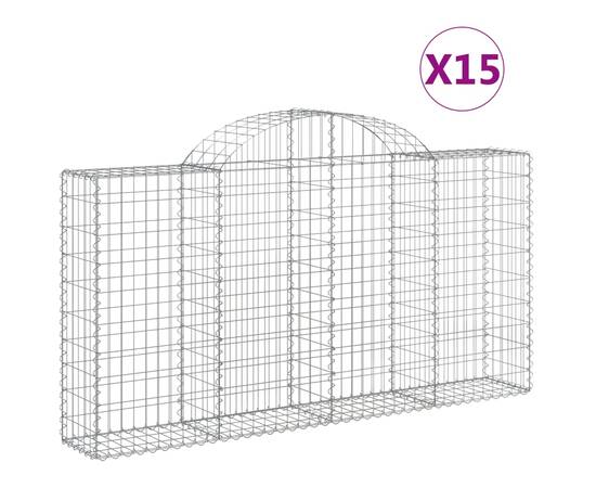 Coșuri gabion arcuite 15 buc, 200x30x100/120 cm fier galvanizat, 2 image