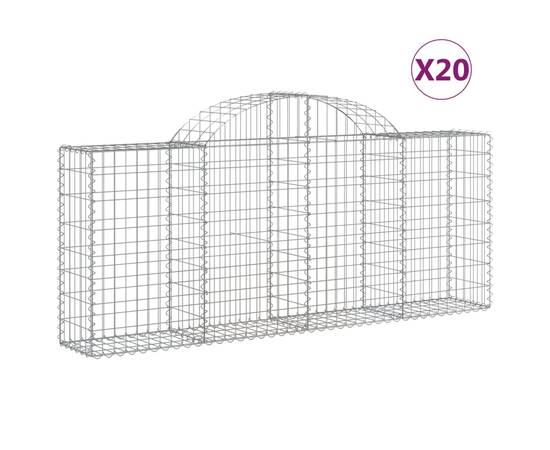 Coșuri gabion arcuite 20 buc, 200x30x80/100 cm, fier galvanizat, 2 image