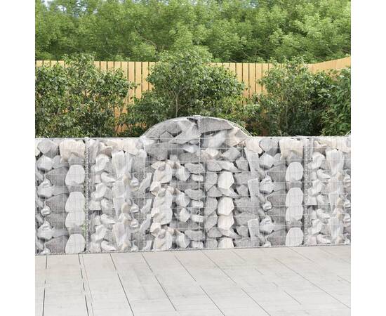 Coșuri gabion arcuite 4 buc, 200x30x100/120 cm fier galvanizat