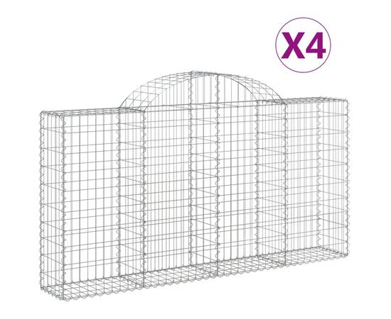 Coșuri gabion arcuite 4 buc, 200x30x100/120 cm fier galvanizat, 2 image