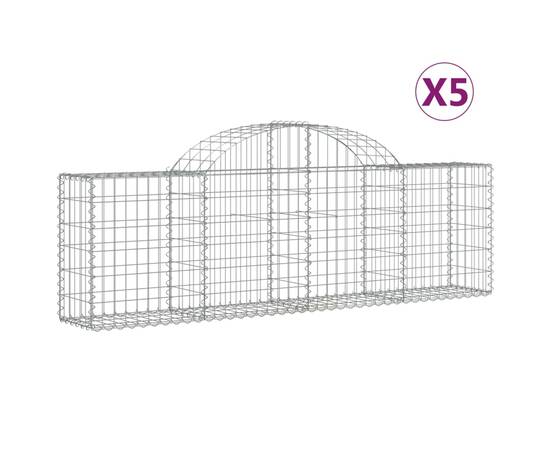 Coșuri gabion arcuite 5 buc, 200x30x60/80 cm, fier galvanizat, 2 image