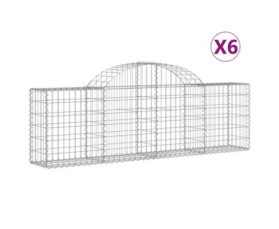 Coșuri gabion arcuite 6 buc, 200x30x60/80 cm, fier galvanizat, 2 image