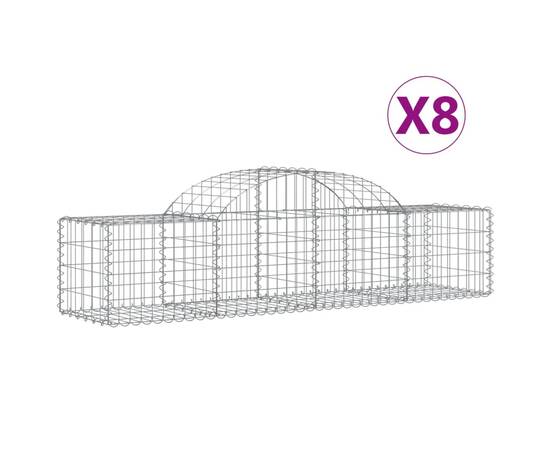 Coșuri gabion arcuite 8 buc, 200x50x40/60 cm, fier galvanizat, 2 image