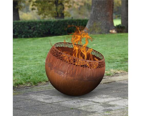 Esschert design bol pentru foc, ruginiu, cu pete