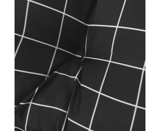 Pernă de bancă, negru, 180x50x7 cm, model carouri, textil, 6 image