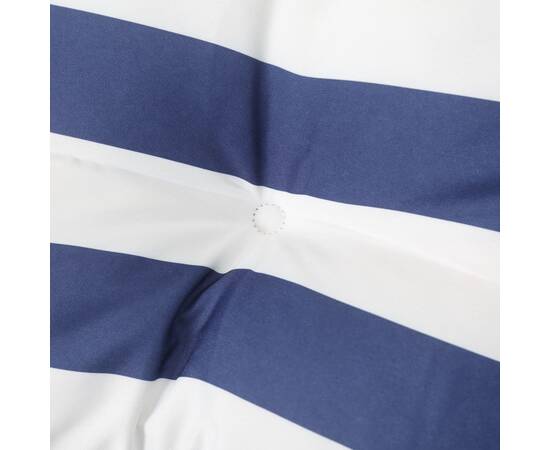 Perne de scaun, 4 buc., albastru&alb, 50x50x7 cm, textil, dungi, 8 image