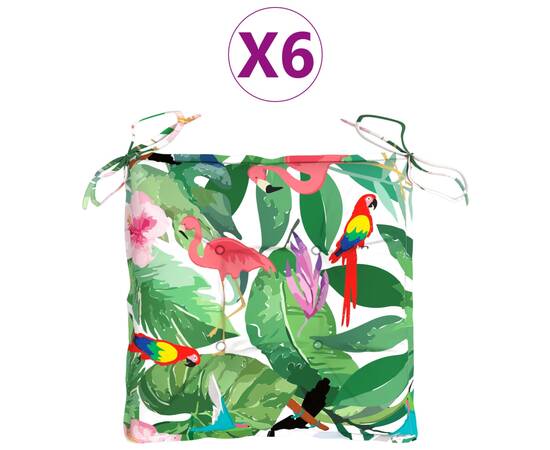 Perne de scaun, 6 buc., multicolor, 50x50x7 cm, textil, 2 image