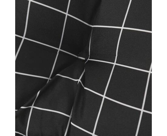 Perne scaun, 4 buc., negru, 50x50x7cm, textil, model pătrățele, 8 image