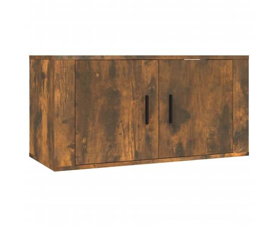 Set dulapuri tv, 4 piese, stejar fumuriu, lemn prelucrat, 5 image