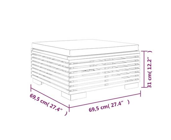 Set mobilier grădină cu perne, 3 piese, lemn masiv de tec, 7 image