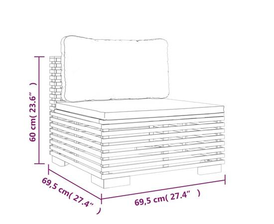 Set mobilier grădină cu perne, 6 piese, lemn masiv de tec, 7 image