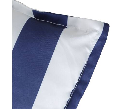 Pernă de bancă, dungi albastre și albe, 180x50x7 cm, textil, 7 image