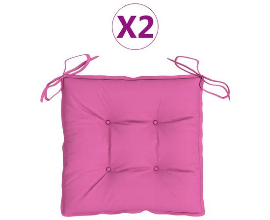 Perne de scaun, 2 buc., roz, 50x50x7 cm, textil, 2 image