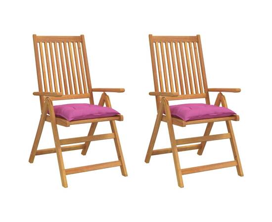 Perne de scaun, 2 buc., roz, 50x50x7 cm, textil, 3 image