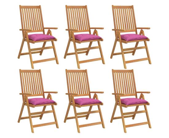 Perne de scaun, 6 buc., roz, 50x50x7 cm, textil, 3 image