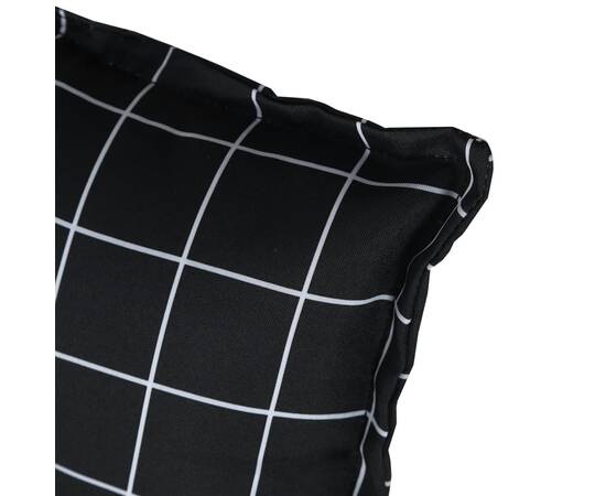Perne scaun, 2 buc., negru, 50x50x7 cm, textil, model pătrățele, 7 image