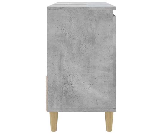 Dulap de baie, gri beton, 65x33x60 cm, lemn prelucrat, 8 image