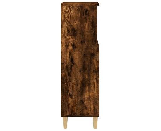 Dulap de baie, stejar afumat, 30x30x100 cm, lemn prelucrat, 8 image