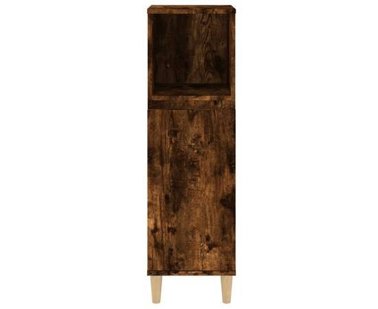 Dulap de baie, stejar afumat, 30x30x100 cm, lemn prelucrat, 7 image