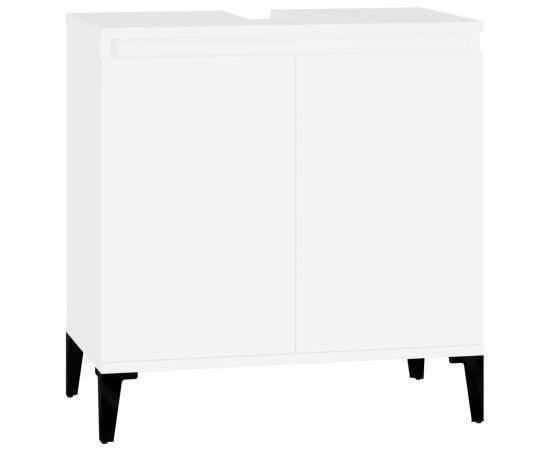 Dulap de chiuvetă, alb, 58x33x60 cm, lemn prelucrat, 2 image