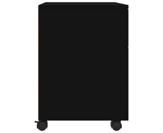 Dulap dosare cu roți, negru, 45x38x54 cm, lemn prelucrat, 7 image