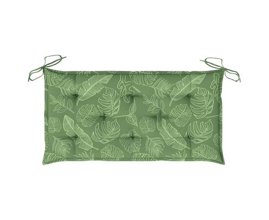Pernă pentru bancă, model frunze, 100x50x7 cm, textil, 5 image