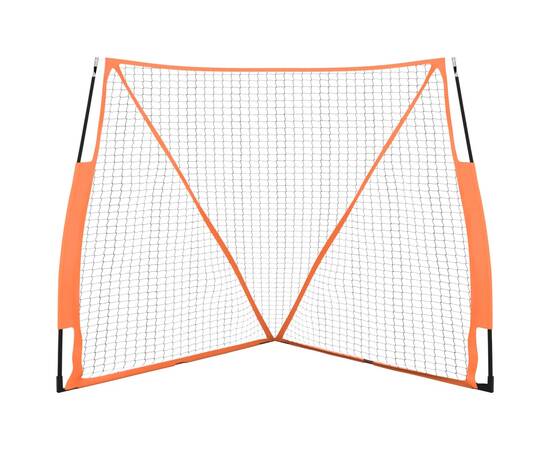 Plasă baseball portabilă portocaliu/negru 183x182x183cm oțel/pe, 3 image