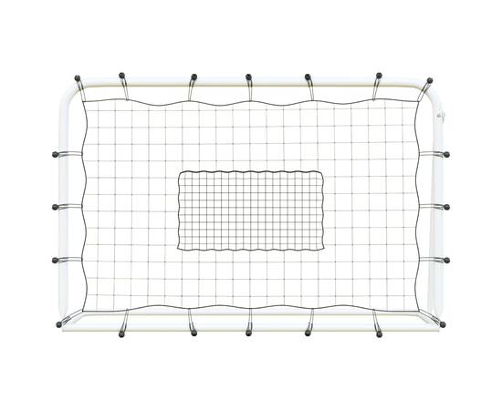 Poartă de fotbal cu plasă, alb și negru, 184x61x123 cm, oțel/pe, 3 image