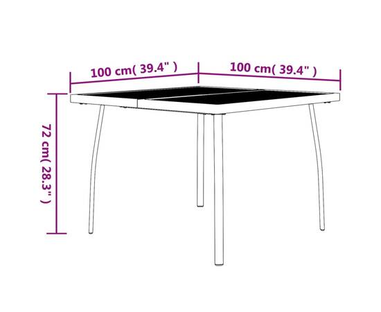 Set de masă pentru grădină, 5 piese, antracit, oțel, 10 image