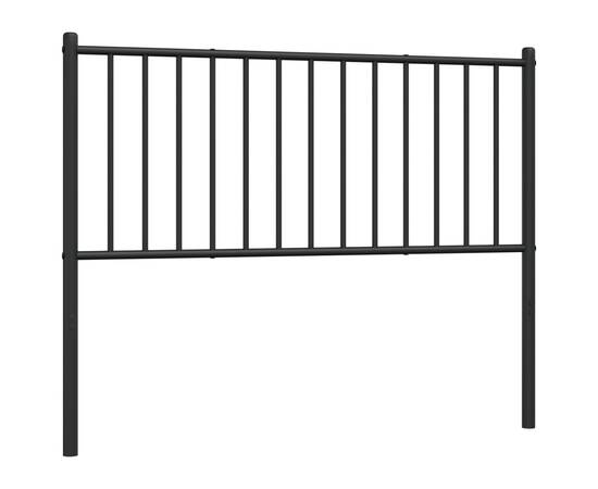 Tăblie de pat metalică, negru, 79,5x3x90 cm, 4 image