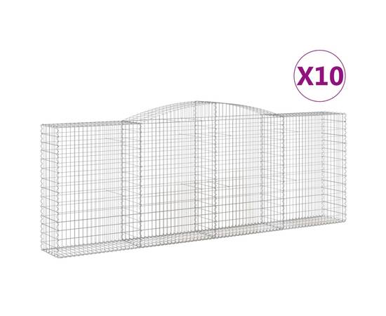 Coșuri gabion arcuite 10 buc, 400x50x140/160cm, fier galvanizat, 2 image