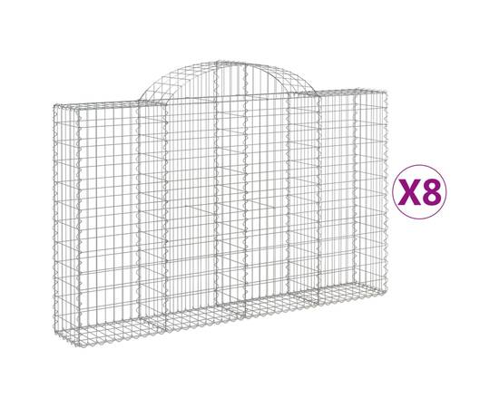 Coșuri gabion arcuite 8 buc, 200x30x120/140 cm, fier galvanizat, 2 image