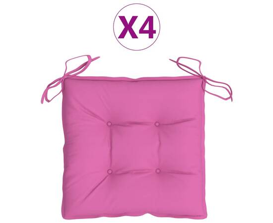 Perne de scaun, 4 buc., roz, 50x50x7 cm, textil, 2 image