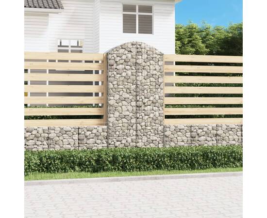 Coș gabion arcuit, 100x50x200/220 cm, fier galvanizat